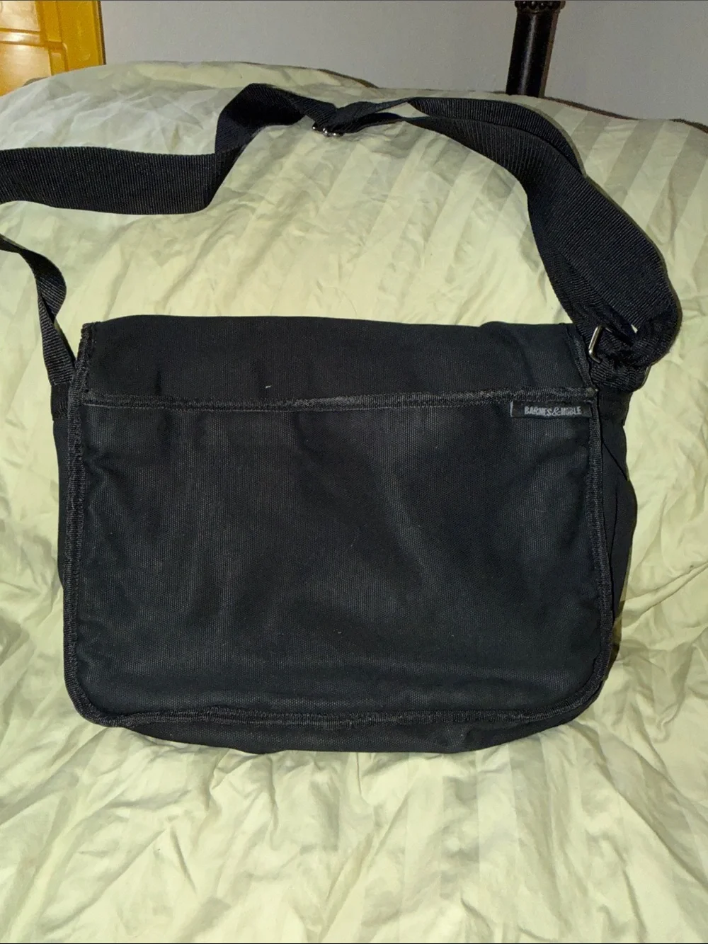 Barnes & Noble Black Floral Print Messenger Laptop Bag